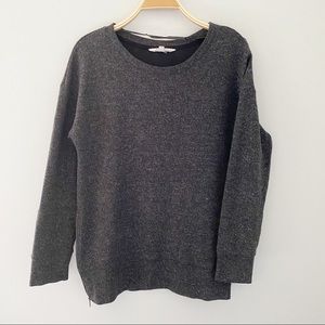 Danskin Now Dark Gray Scoop Neck Women Sweatshirt